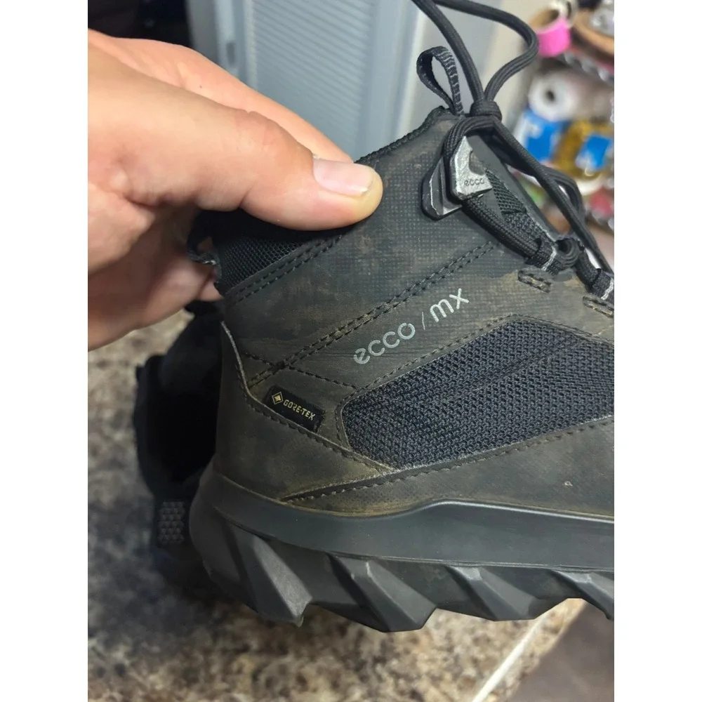 ECCO MX Mid GTX Mens Hiking Boots Black Gore-Tex Waterproof 820223-51052 Size 38